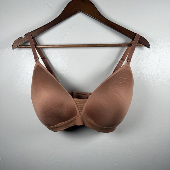 Third Love Bra 24/7 Seamless Stripe Wireless Bra Size 34E Mocha - Picture 1 of 15